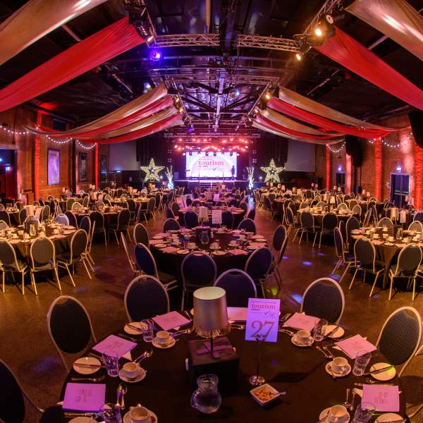 Tables set up at the Destination Lincolnshire Awards 2023