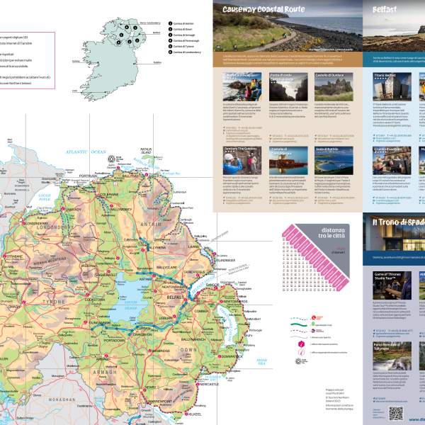 Northern Ireland Visitor Map in Italian