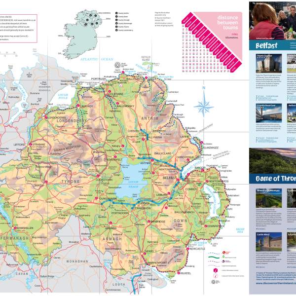 Northern Ireland Visitor Map in English