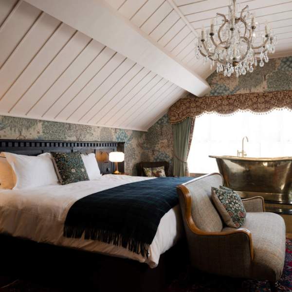 A beautifully decorated bedroom at The Old Inn