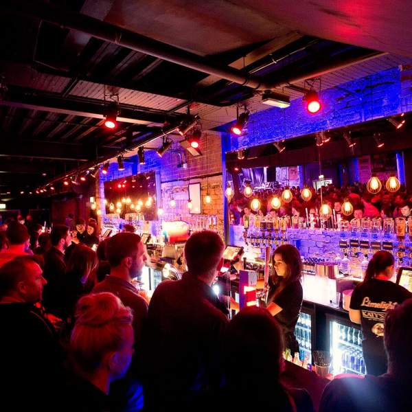 crowds at The Limelight bar in Belfast, a live music and night club