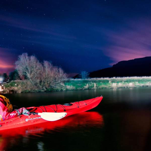 night time canoeing on the River Roe, Limavady