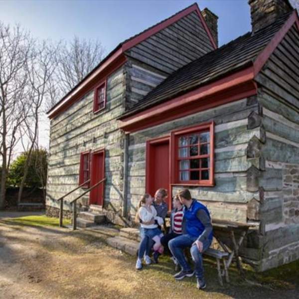 Family in an old house