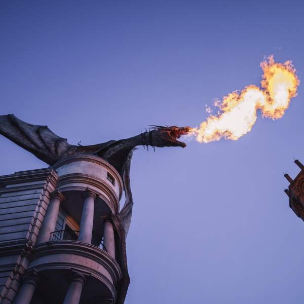 Fire breathing Dragon in Diagon Alley
