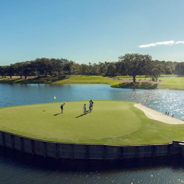 Golf island green at Evermore Orlando Resort