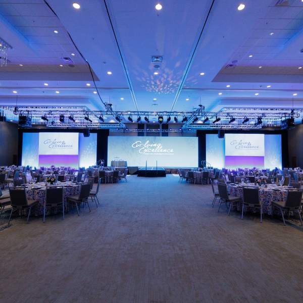 Another view of reception in Majestic Ballroom at DoubleTree by Hilton Orlando at SeaWorld