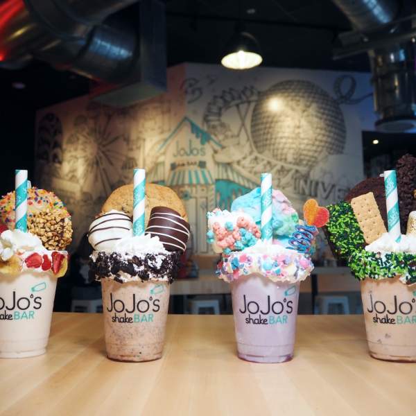 Four Biggie Shakes indoors at