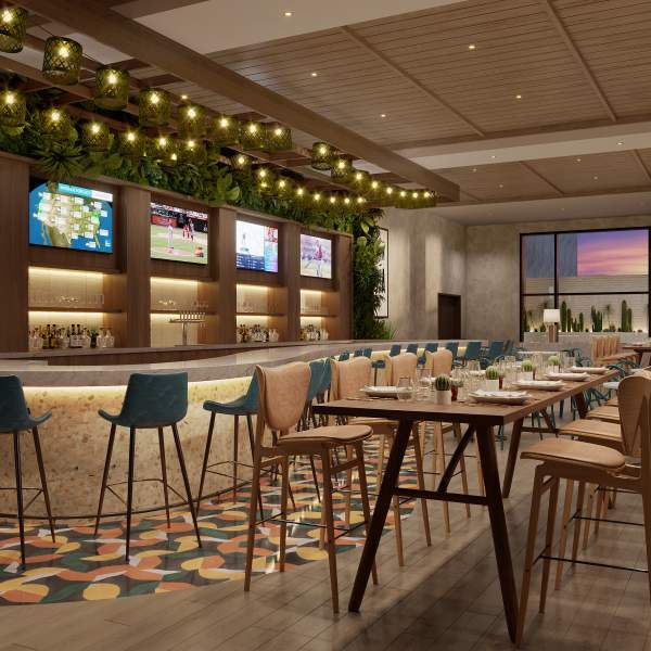 Rendering of TodoVos bar at Hilton Orlando