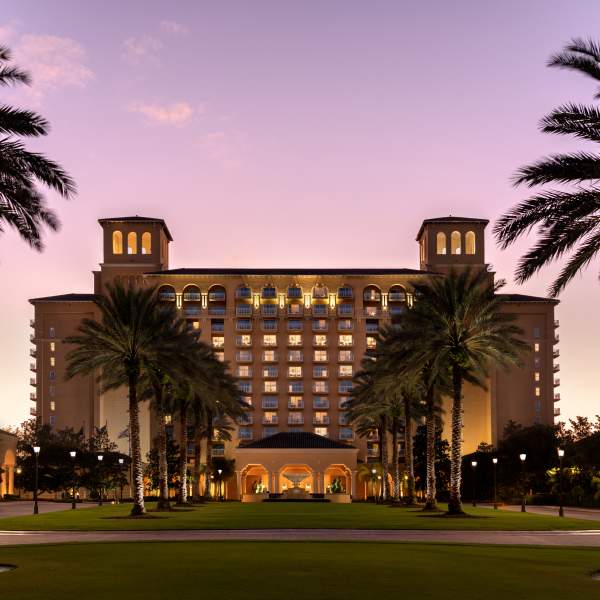 The Ritz-Carlton Orlando, Grande Lakes exterior at dusk