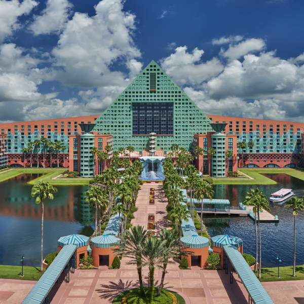 Exterior of Dolphin resort at Walt Disney World Swan and Dolphin Resort