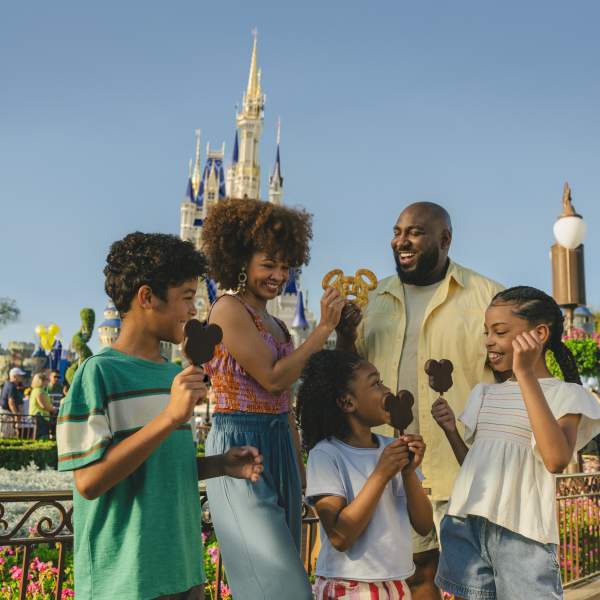 Family at Magic Kingdom castle