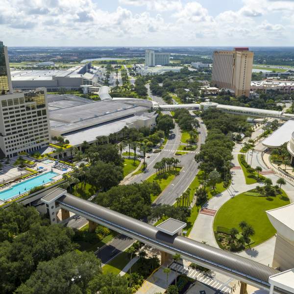 Drone image of the Orange County Convention Center