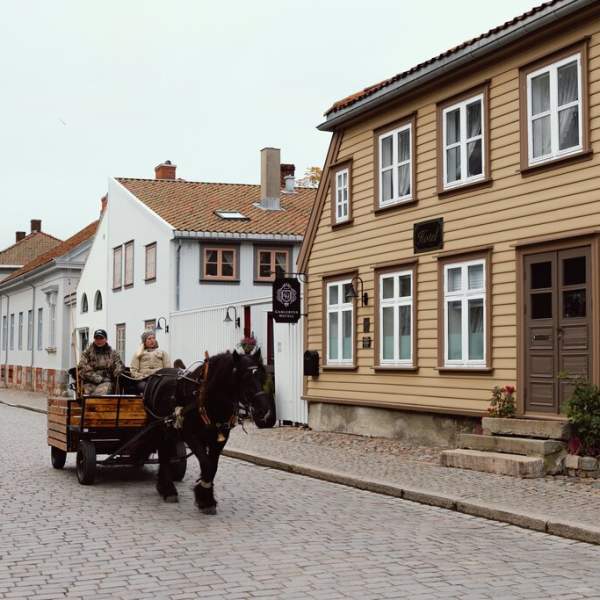 Hest og vogn gjennom gamlebyen