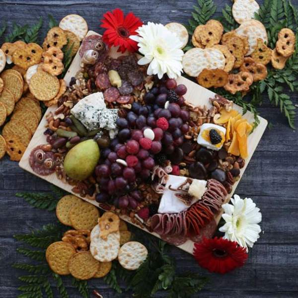 Charcuterie board spread
