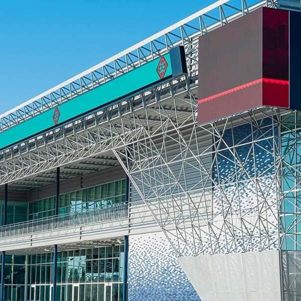 Exterior building with blue sky in background