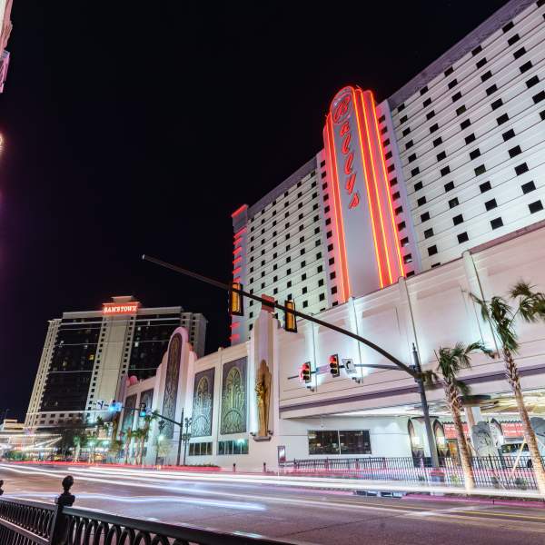 Night Shot of Bally's Shreveport and Sam's Town