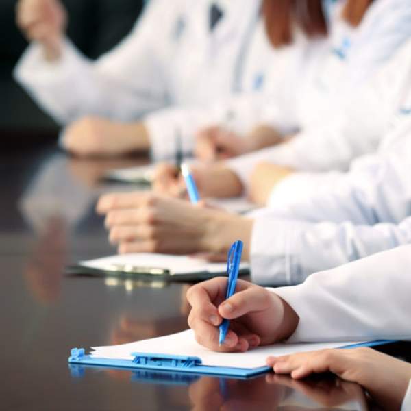 doctors at table