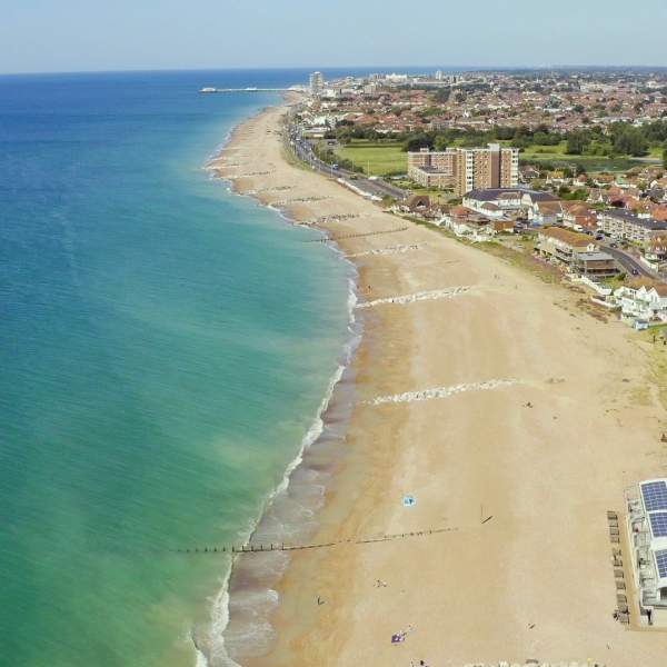 Sussex Bay Shoreham aerial view of sea