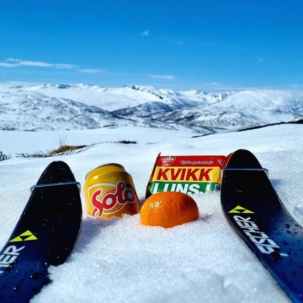 ski, påske fjel cjokolade, apelsin og solo