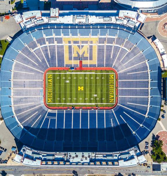 Aerial view of Michigan Stadium
