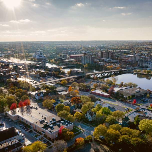 Downtown Rockford Aerial