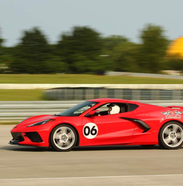 A Corvette on a racetrack