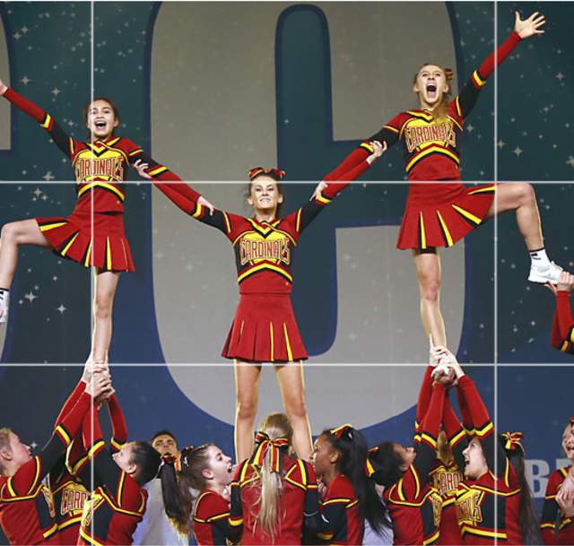 Image of cheerleaders competing in Christian Cheer Nationals