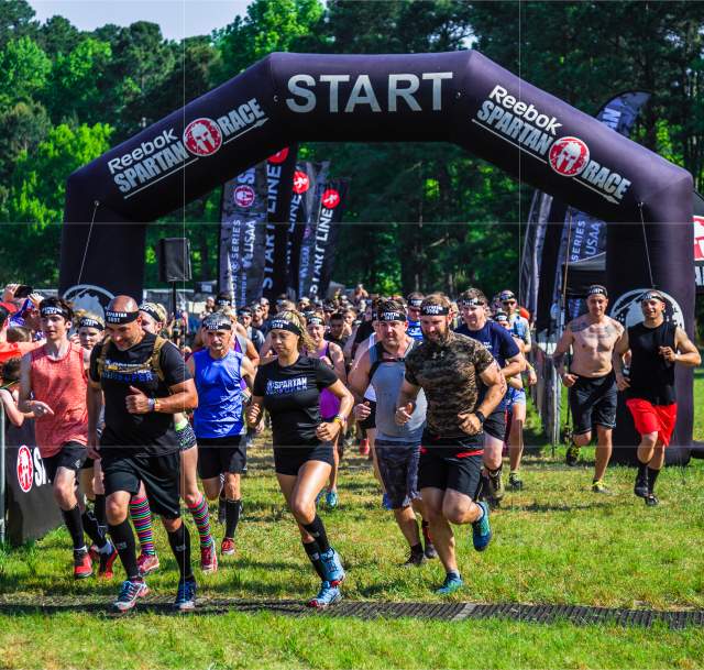 Image of participants at the starting line of the Spartan Race