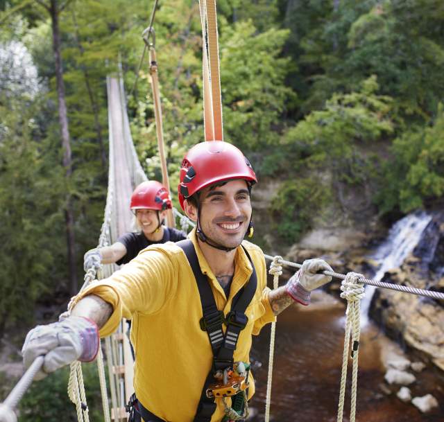 ZipQuest Bridge Waterfall