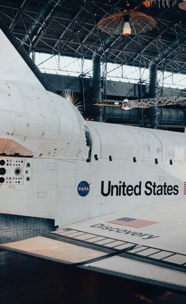 Space shuttle in museum