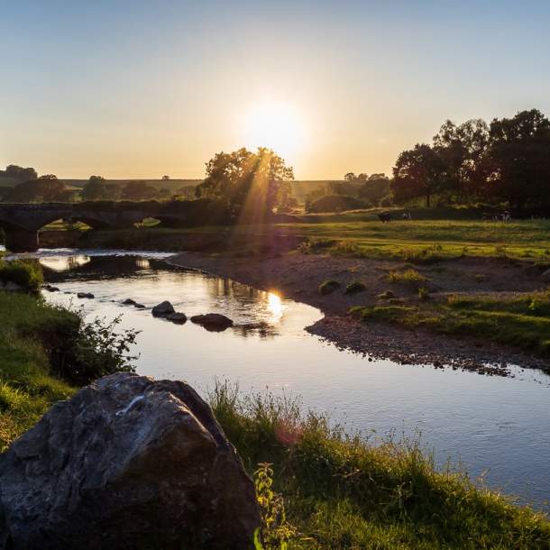 sunset over river otter