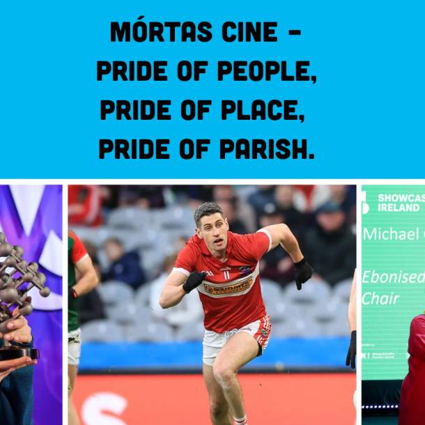 Blog Header Image featuring Aobiheann Daly, Young Scientist Winner 2026, Paul Geaney Captain of the Kerry Team and Michael O'Donoghue Wood CRafter