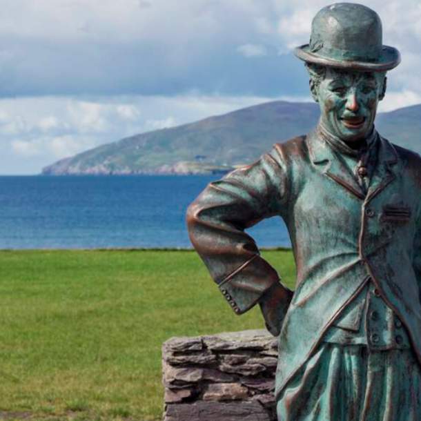 Visit waterville ring of kerry charlie chaplin famous statue failte irealnd content pool