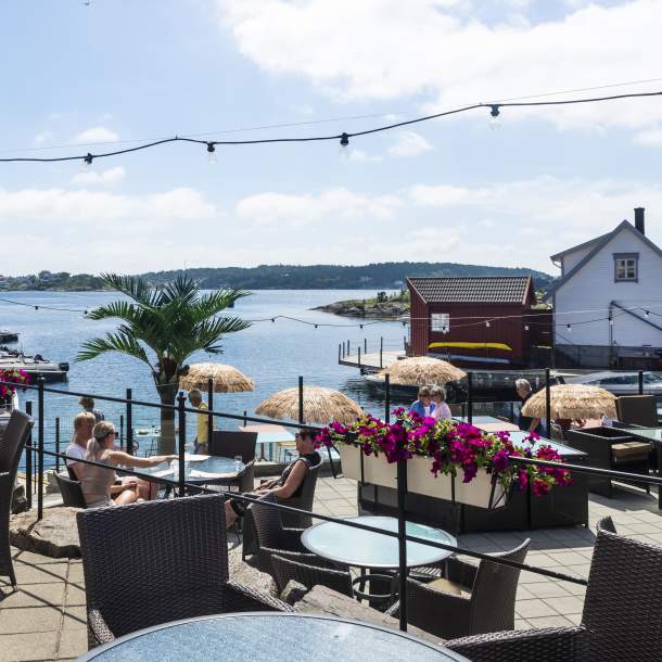Uteserveringen på Restaurant Hotel Lyngørporten
