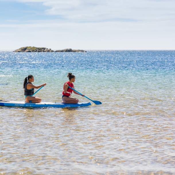SUP på Lomsesanden Camping i Farsund