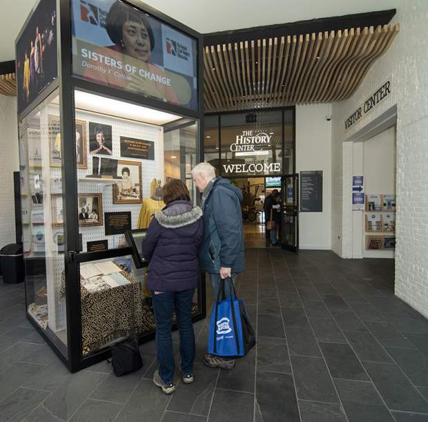 exhibit hall in the tompkins center for history and culture