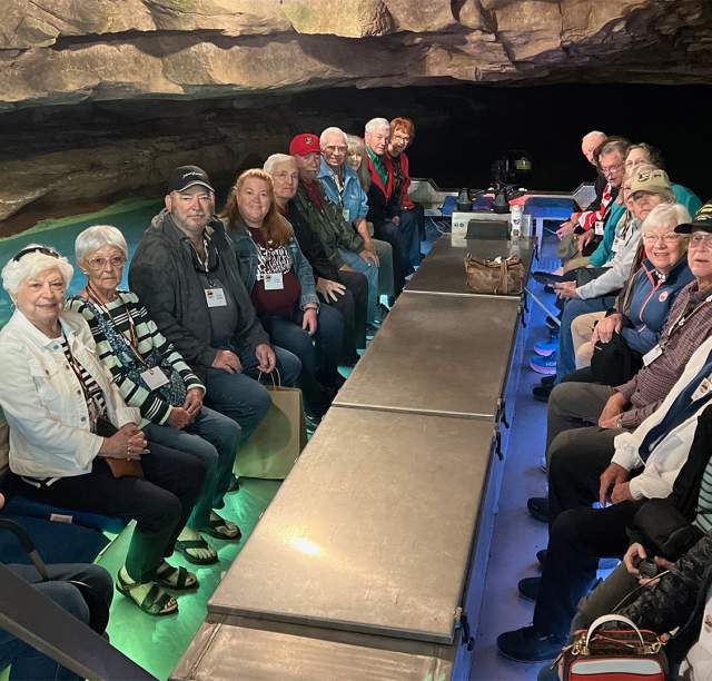 Group enjoying Lost River Cave's boat tour