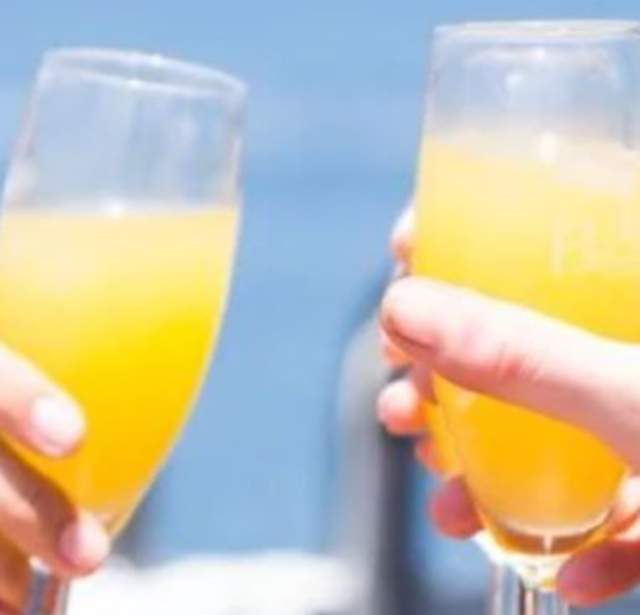 Friends toast their mimosas during a fun weekend out in Providence RI