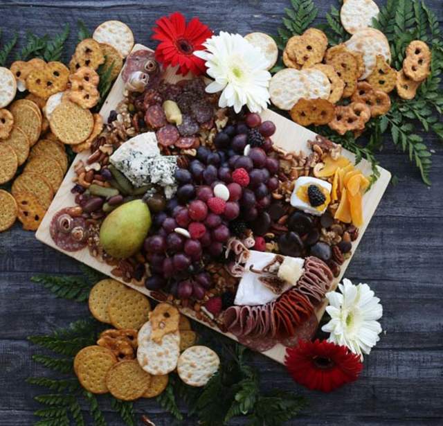 Charcuterie board spread