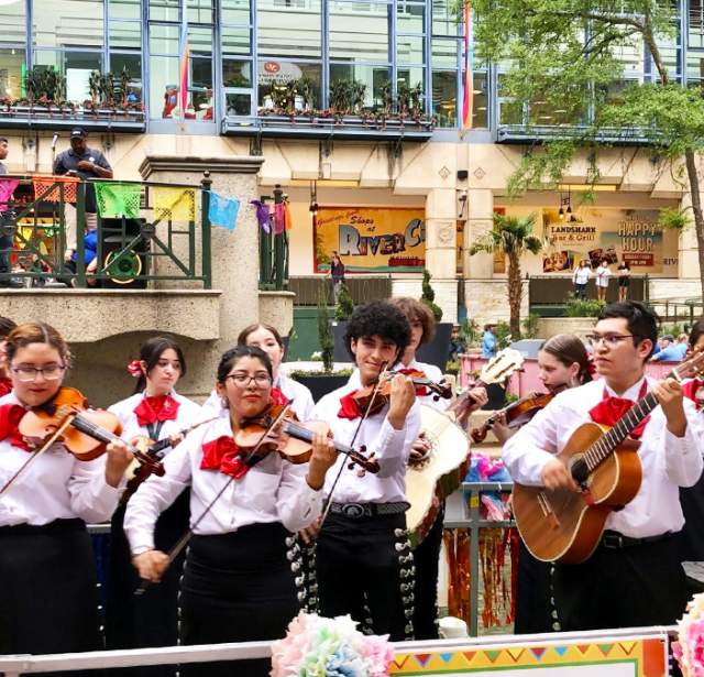 Group of Mariachi performers on a River Barge