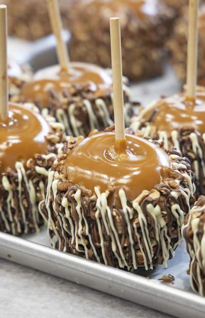 Caramel chocolate apples at Kilwins