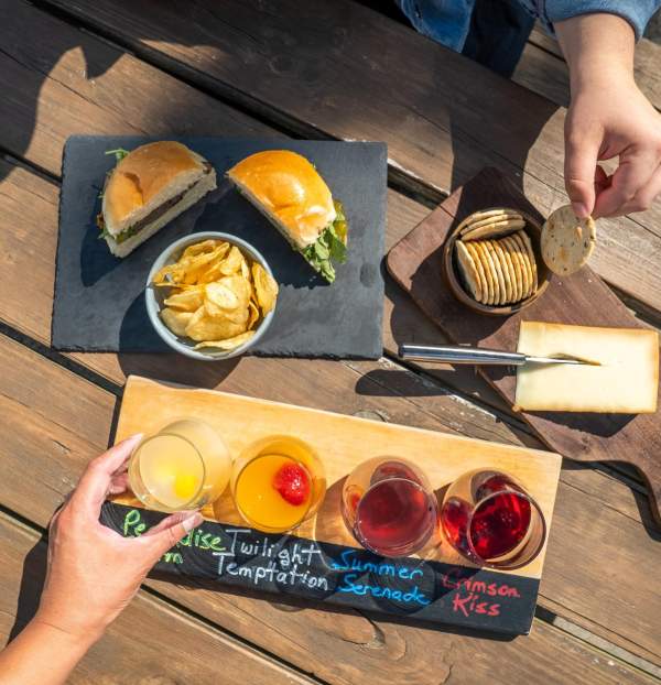 Outdoor meal at a winery