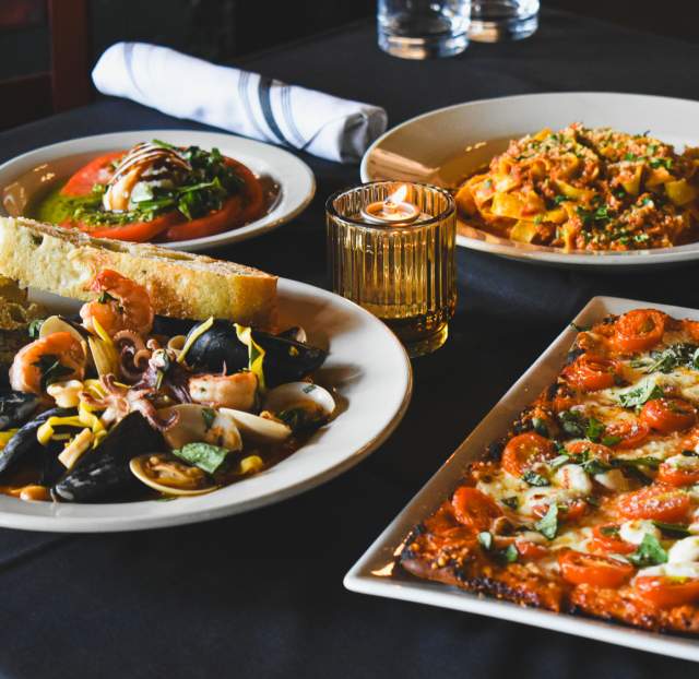 Dishes of food at Cibo Vino.