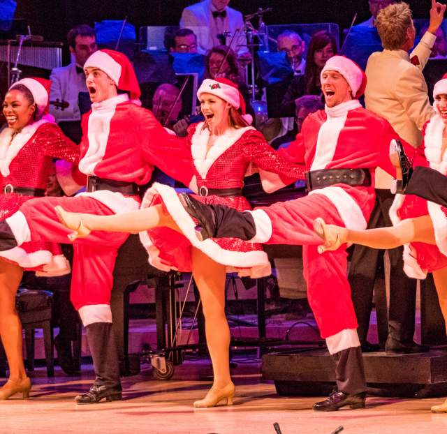 Holiday Zoom Background Dancing Santas