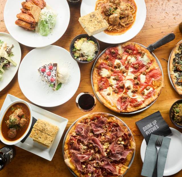Plates of food from Pitch Pizzeria