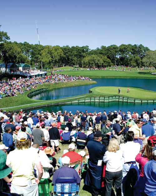 The 17th hole of Sawgrass TPC Stadium Course is one of the most challenging of The PLAYERS Championship held in Ponte Vedra Beach.