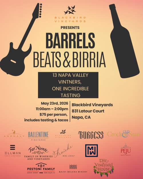 Barrels, Beats & Birria at Blackbird Vineyards!