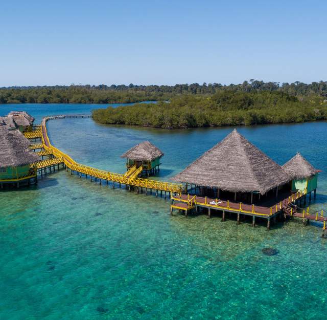 Wonderful view of houses on the beach