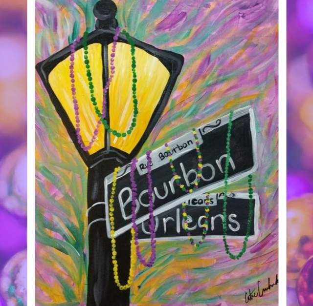 Wine & Dine on Wheels | Mardi Gras Paint Night