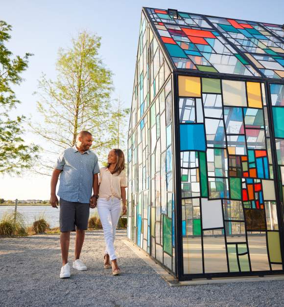 Couple at Glass House in Lake Nona